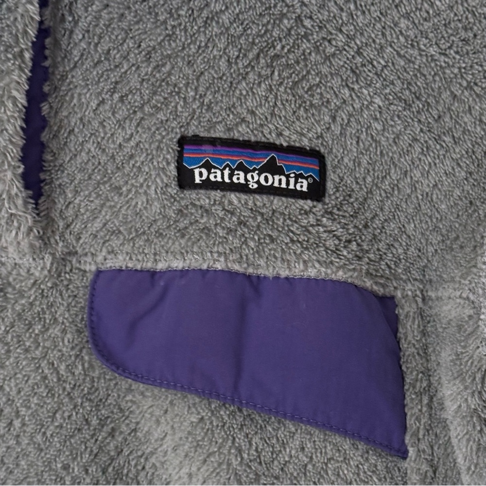 Patagonia Re-Tool Snap T Fleece Pullover Womens XS Gray Purple Sweater Pocket - Picture 5 of 15